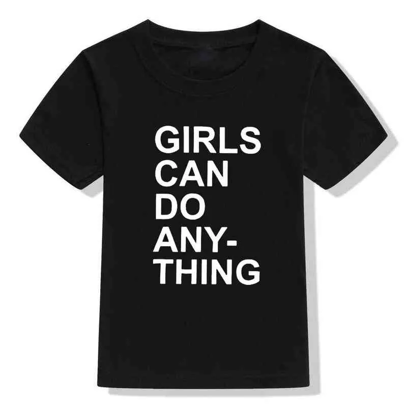 Flickor kan göra någonting feminist Barnskjorta Barn sommarkläder Baby Boy Girl Kortärmad T-shirt Tjej Power Tee Outfits G1224