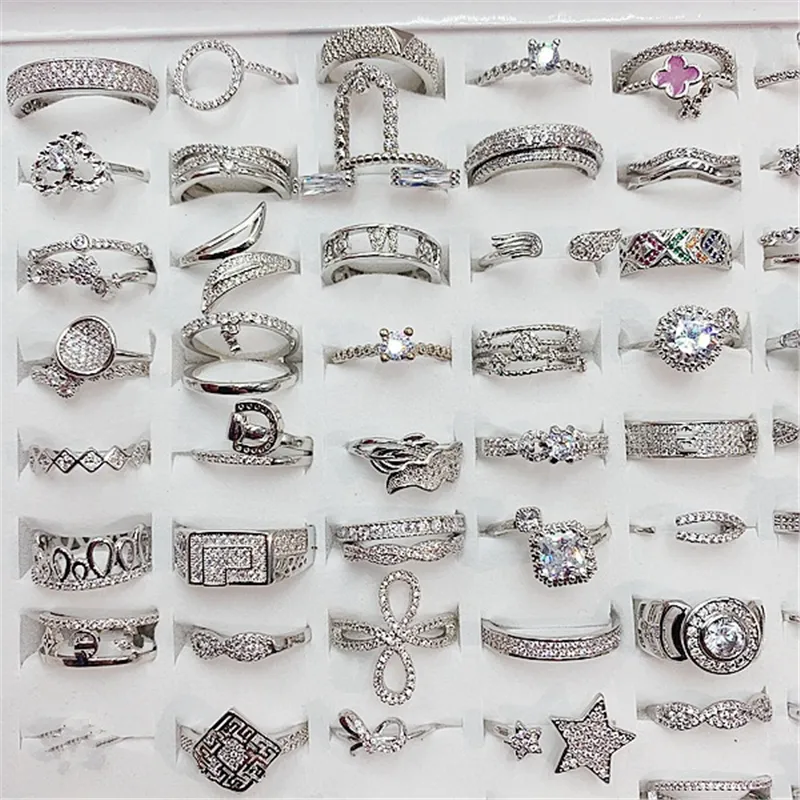 Zirkoon Dames Trouwring Prachtige Geometrische Imitatie Edelsteen Vrouwen Ringen Diamant Zilveren Verlovingssieraden Accessoires219U
