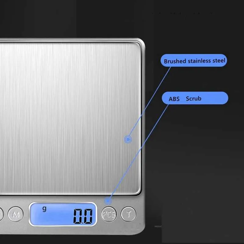Kök kaka skala med digital blå LCD för mjölbröd max 3kg / 0,1 g 2 fack 210728
