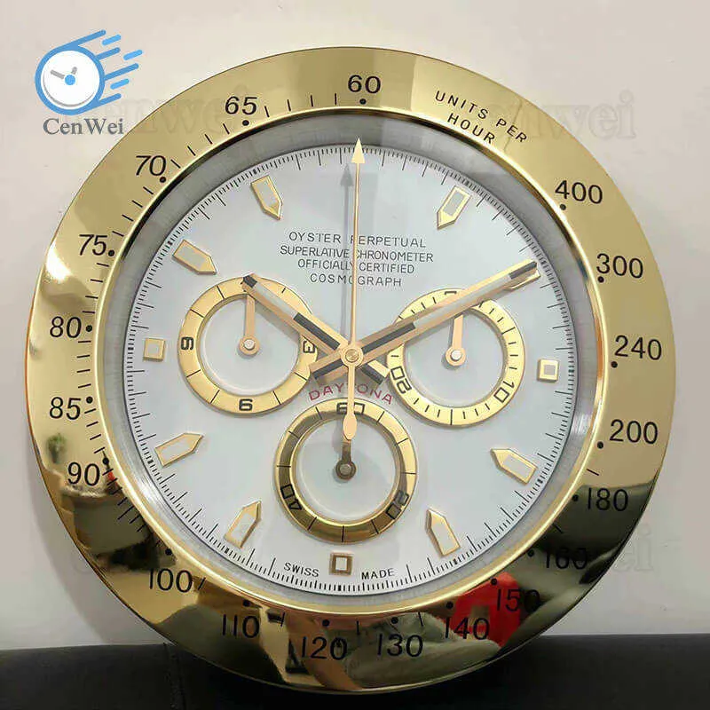 Relógios de parede de designer de luxo, arte em metal grande, relógio de parede barato, GMT, verde, relógio de parede X0726
