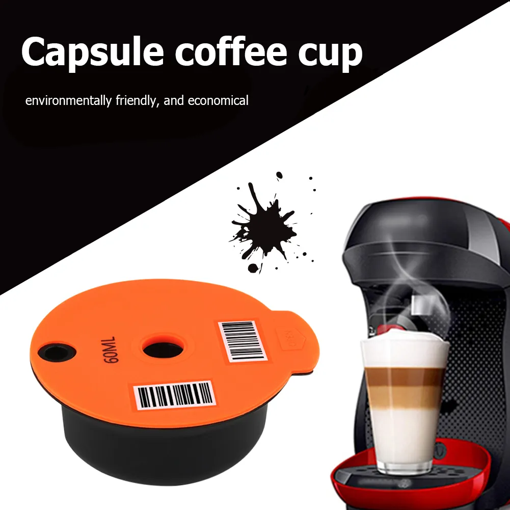スプーンブラシ付きユニバーサルコーヒーカプセルカップ再利用可能な補充可能なコーヒーカプセル補充フィルターBosch-Sタシモマシン2102631