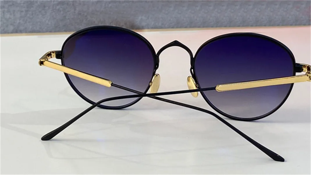 Nowe okulary przeciwsłoneczne projektowania mody 0009s Retro Round K Złota Rama