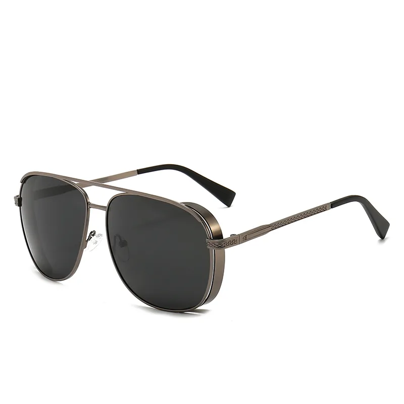 High Quality Flat Top Sunglasses Gold Frame Attitude Luxury Designer Sun Glasses Mens gafas de sol with box 231g