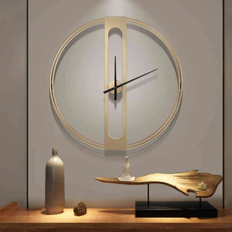 Nordic Luxury Wall Clock Modern Design Grote Minimalistische Goud Creatieve Wandklok Metalen Mute Woonkamer Klok Home Decorzp50wc H1230