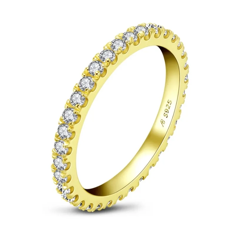 Anillo de boda AEW sólido de oro blanco 585 de 14 quilates, 1,2 quilates, 2mm, Color DF, anillo de boda para mujer, anillo para mujer 210310206W