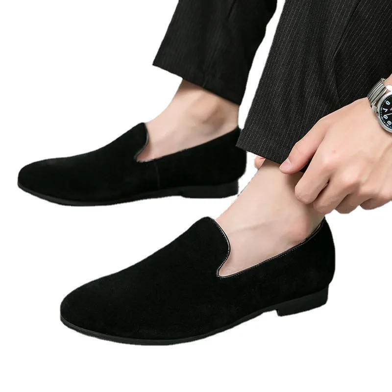 Novedoso diseñador de gamuza verde marrón negro puntiagudo Zapatos Oxford de boda hombres mocasines casuales vestido Formal calzado Zapatos Hombre