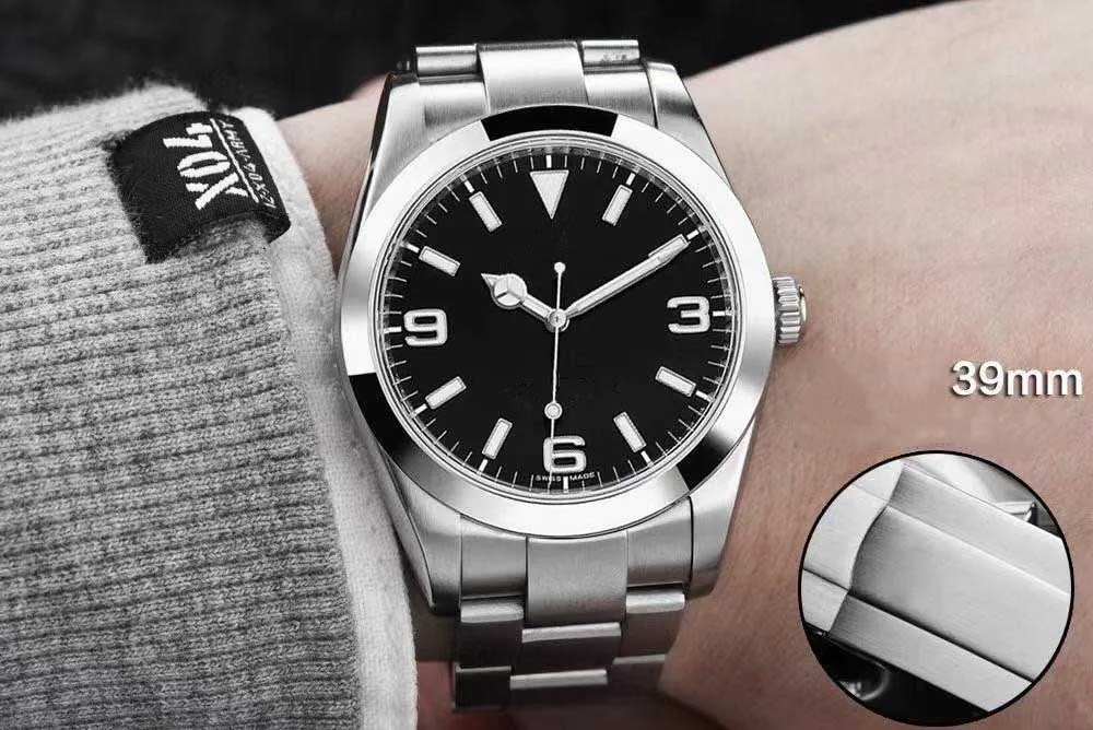 Waterdichte Hoge kwaliteit mode heren dameshorloges EXP 39mm saffier Automatisch uurwerk Mechanisch horloge roestvrij staal bracelet1495