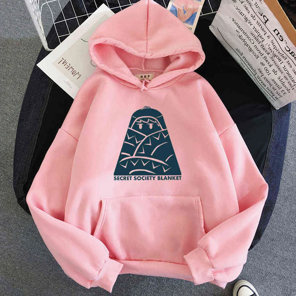 Kawaii Hoodie Oversized Anime Yuru Laid Back Camp Sweatshirt Vintage harajuku Streetwear Kvinnor Vår och Höst Unisex Colors12 210813