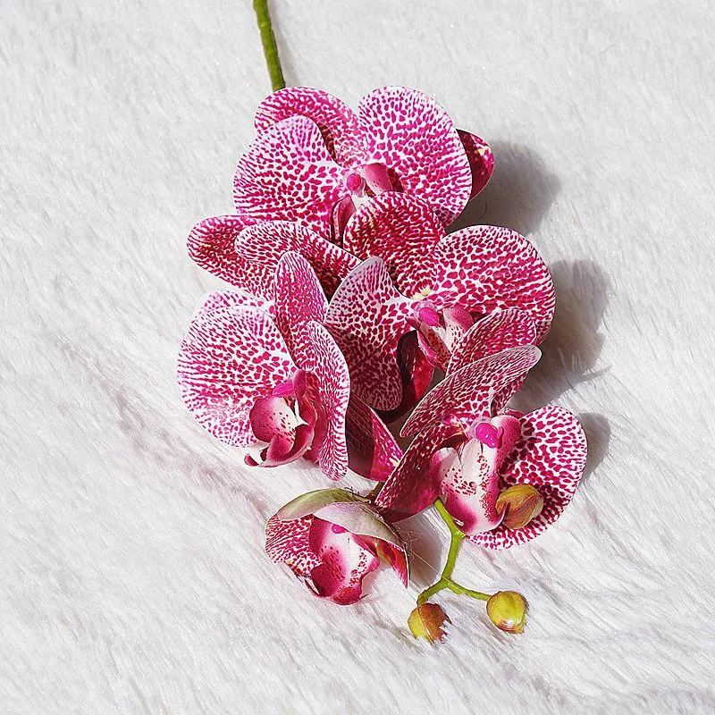 Kafalar Gerçek Touch Orchid Lateks Yapay Çiçekler Ev Odası Dekoru Yaşayan Dekorasyon Flores Yapayları Dekoratif Çelenkler270b