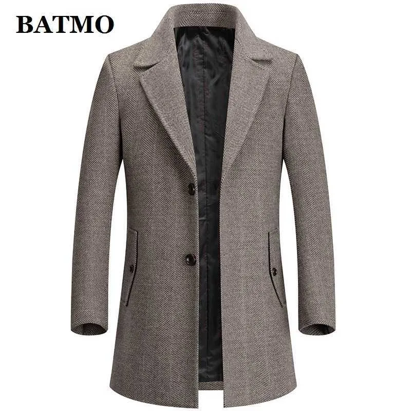 BATMO arrivée automne hiver haute qualité laine trench-coat hommes, vestes en laine pour hommes, taille plus M-4XL MN 211011