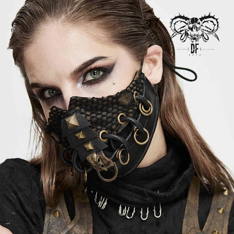 Devil Mode Vrouwen en Mannen Steampunk Cool Gezicht Heavy Metal Punk Halloween Cosplay Verstelbare Earhook Party Mask