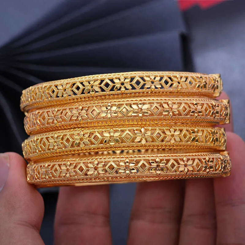 24 k éthiopien or couleur bracelets pour femmes/hommes dubaï bracelets afrique main chaîne bijoux éthiopien/arabe cadeau Q0720