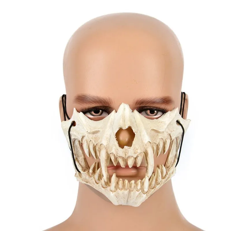 Japanese Anime Dragon God Skeleton Half Face Mask Halloween Cosplay Costume Prop X7YA9143660