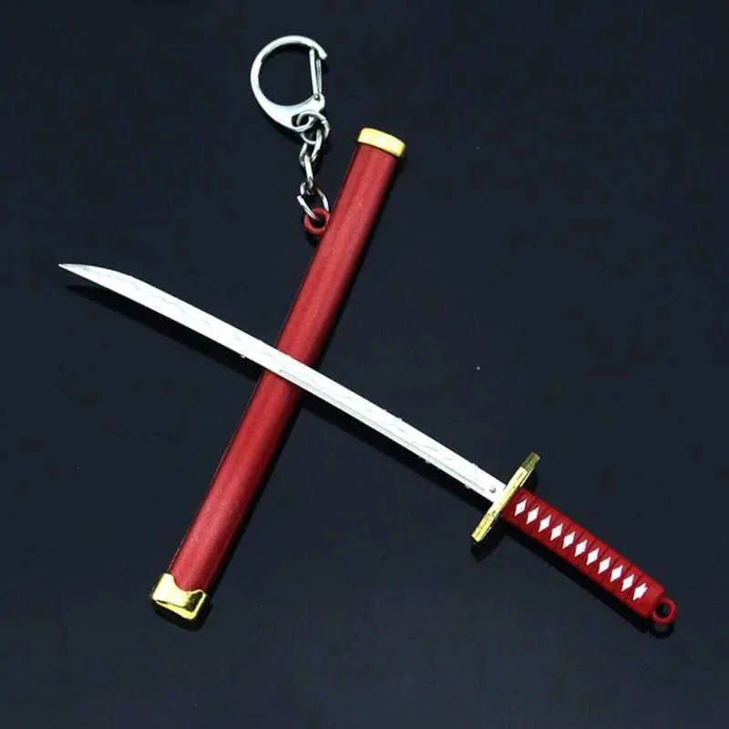 Mini porte-clés épée de dessin animé Katana, lame fantôme, pendentif en métal, armes, jouet Cosplay E56F G10196853775