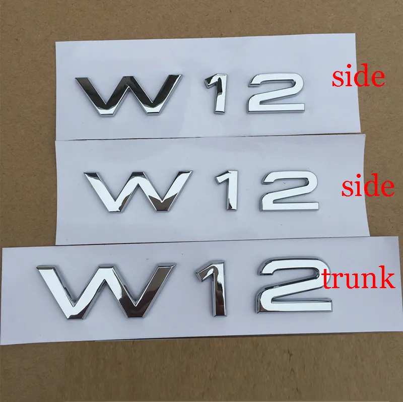 W12 Mektup Numaralı Dört Tekerlek Çubuk Çar Logo A6L TT R8 S8 Otomobil Stil Çamurluk Yan Gövde Rozeti Logo Sticker9219591