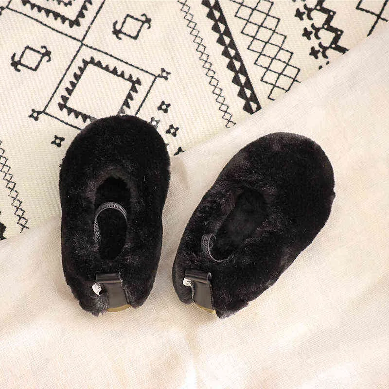 Garder au chaud enfants loisirs chaussures hiver bébé fille princesse fond souple épaissir fausse fourrure résistant à l'usure SMM006 220115