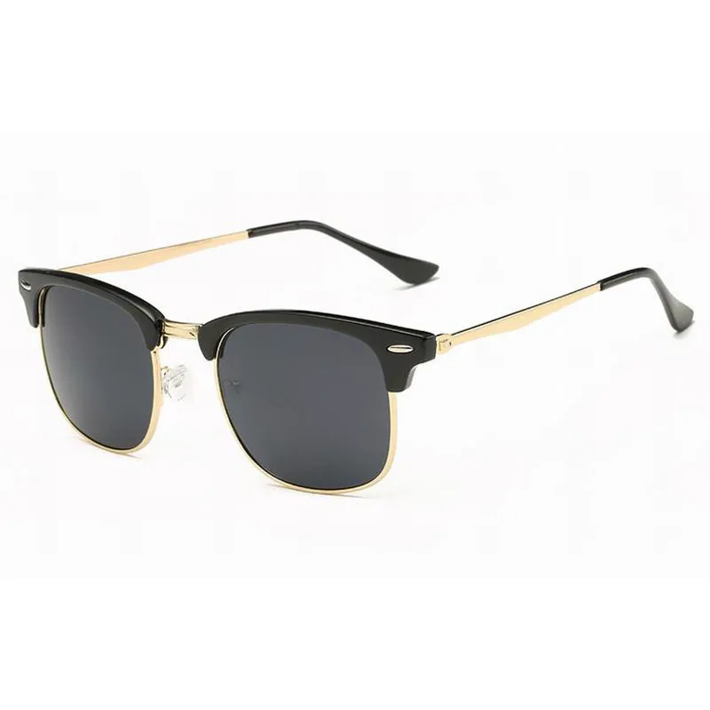 Vintage Halbrahmen Sonnenbrille Männer Frauen Outdoor Driving Shades Spiegel UV-Schutz Sonnenbrille mit Hüllen Top Qualität3590