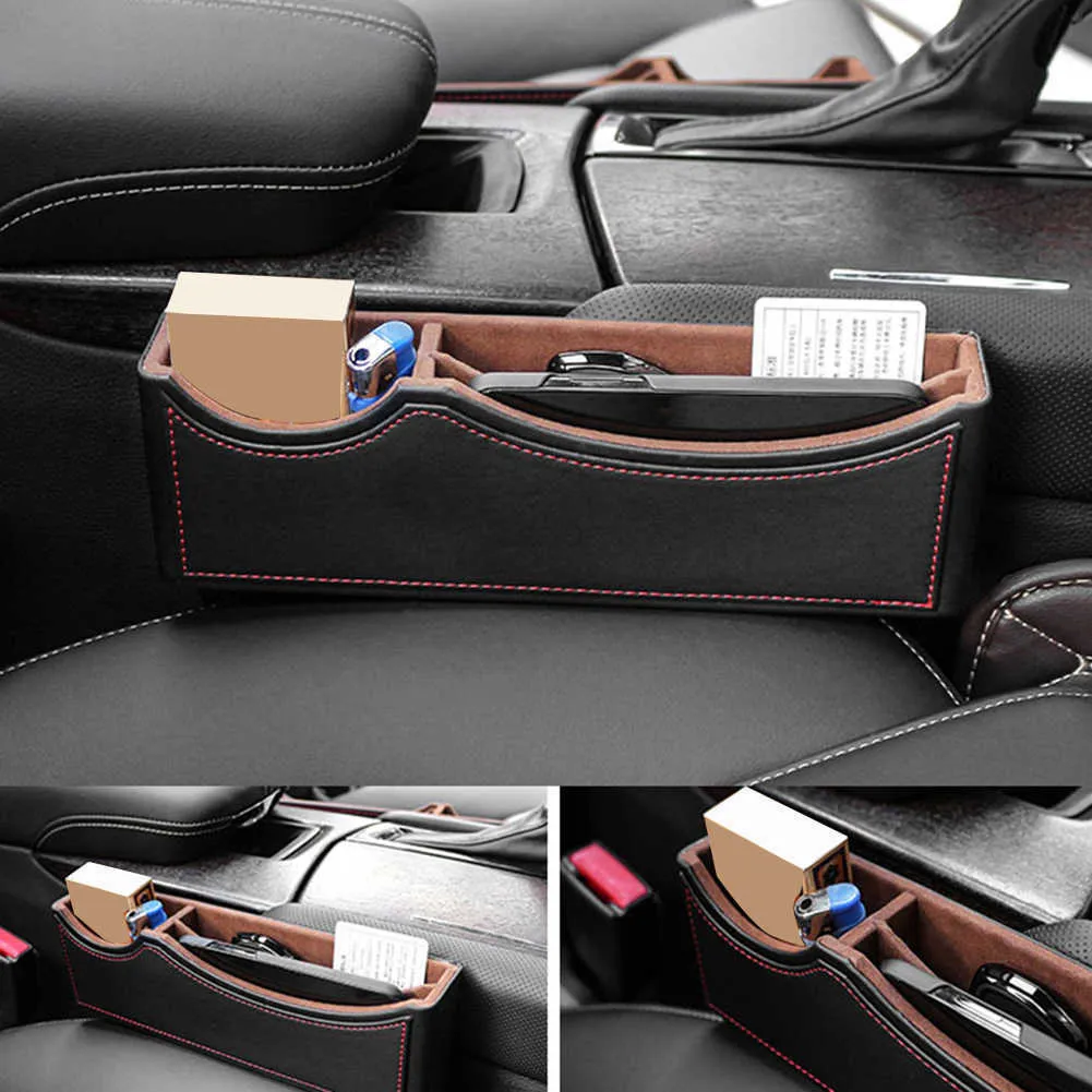 Leather Car Seat Gap Pockets Universal Size Auto Middle Crevice Storage Box Mobile Phone Organizers Console Filler Side Bag Ship