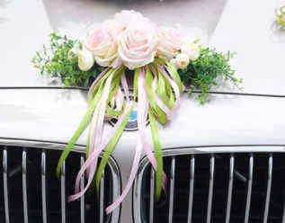 Regali le donne Kyunovia Accessorio auto da matrimonio Auto Tetto Coda Simulazione Decorazione Decorazione auto nuziale Fiore KY131