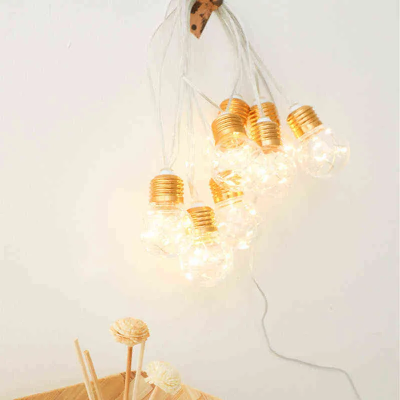 4M 10電球LED Fairy Lightsバッテリー電源電球ガーランドライト文字列クリスマス結婚式パーティーベッドルームリビングルームガーデン装飾211122