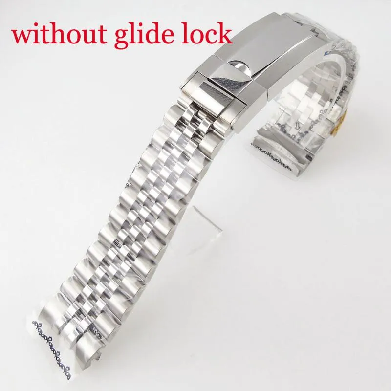Assista Bandas 20mm Oyster Jubilee Style Strap Watchband 904L Pulseira de Aço Inoxidável Peças de Reposição Escovado Polido Glide Lock System285E