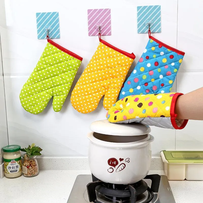 Oven Mitts Baking Durable Microwave Proof Resistant Colorful Heat Insulation Bakeware Gloves high temperature resistant T2I51775