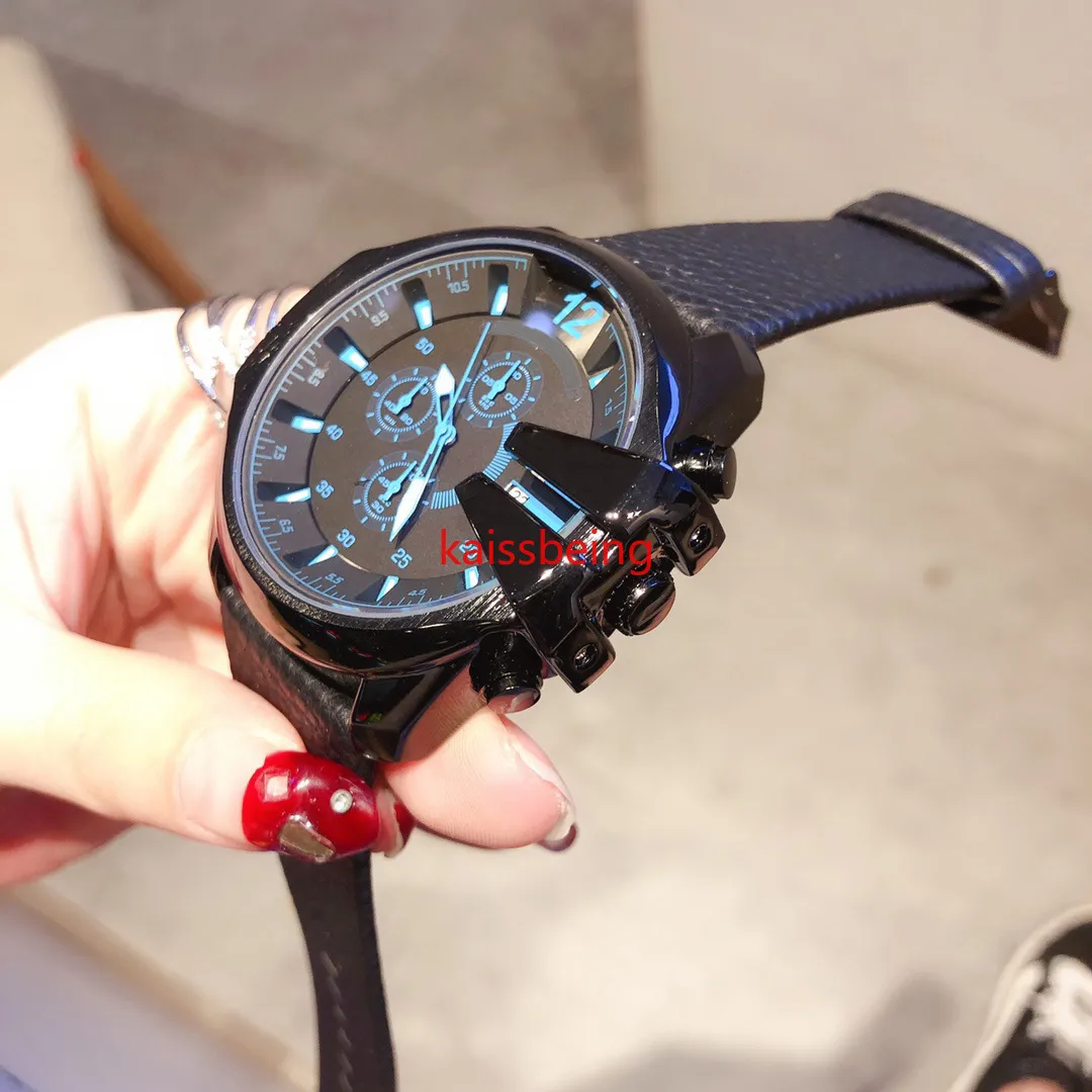Moda casual 44mm pulseira de aço relógio de quartzo luxo masculino relógio de pulso de negócios reloj2074