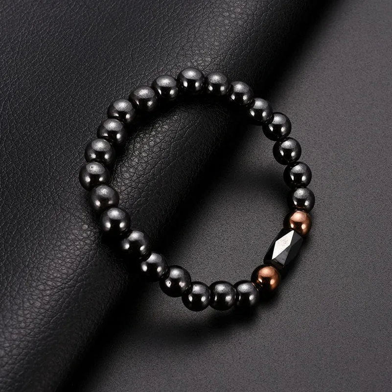 8 mm schwarzes Magnet-Hämatit-Perlenarmband, gesundes Herrenarmband, Schmuck, ganzes individuelles Perlen-Stretchband8536170