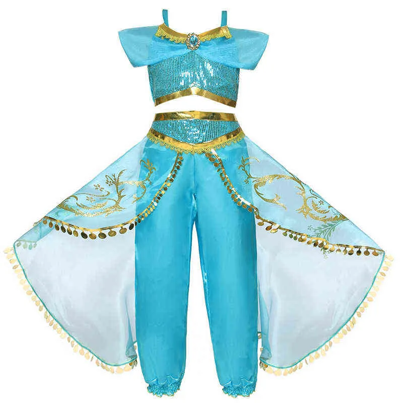 Kızlar Yasemin Giydirme Arap Prenses Kostüm Çocuklar Yasemin Cosplay Doğum Günü Partisi Kostüm Bebek Kız Yaz Elbise 3-10 Yıl G1129