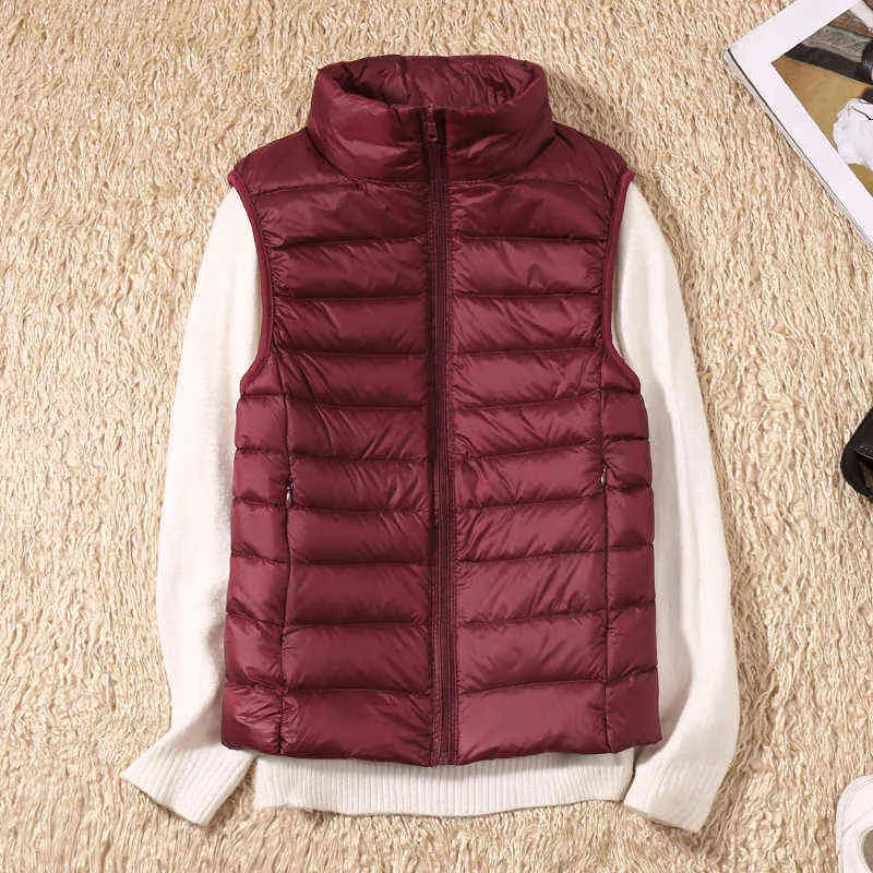 Causale Vrouwen Witte Duck Down Vest Ultra Licht Vest Jas Winter Gewichtloze Mouwloze Jas Winter Warm Plus Size Vaillat 211126