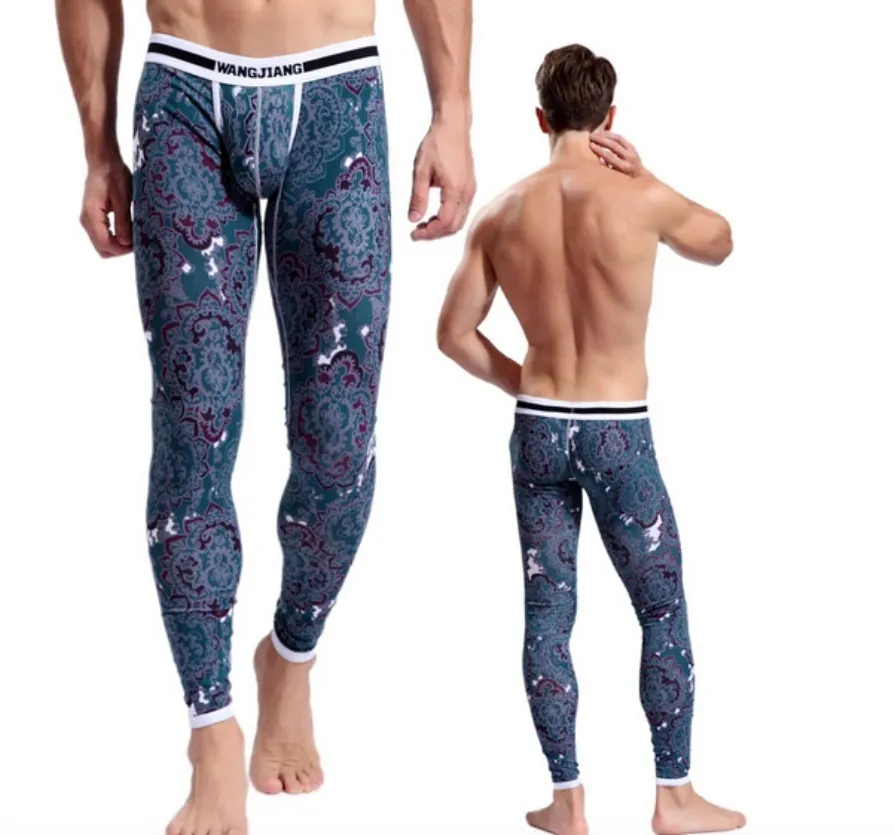 Hommes sous-vêtement thermique pantalon long Thermo vêtements pantalons chauds hommes coton pyjama bas body garder Zentai Leggings 4 couleurs