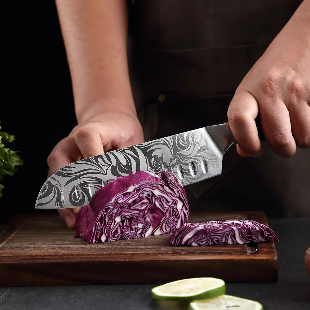 Xituo faca de cozinha conjunto chef facas laser damascus padrão ultra afiado japonês santoku nakiri cleaver slicing facas 1-