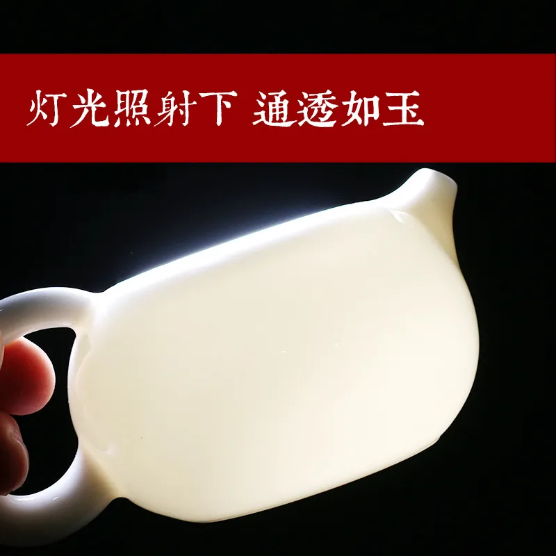 Yangzhi – service à thé Kungfu en porcelaine blanche de Jade, Pot Xishi en céramique, théière simple Dehua258y