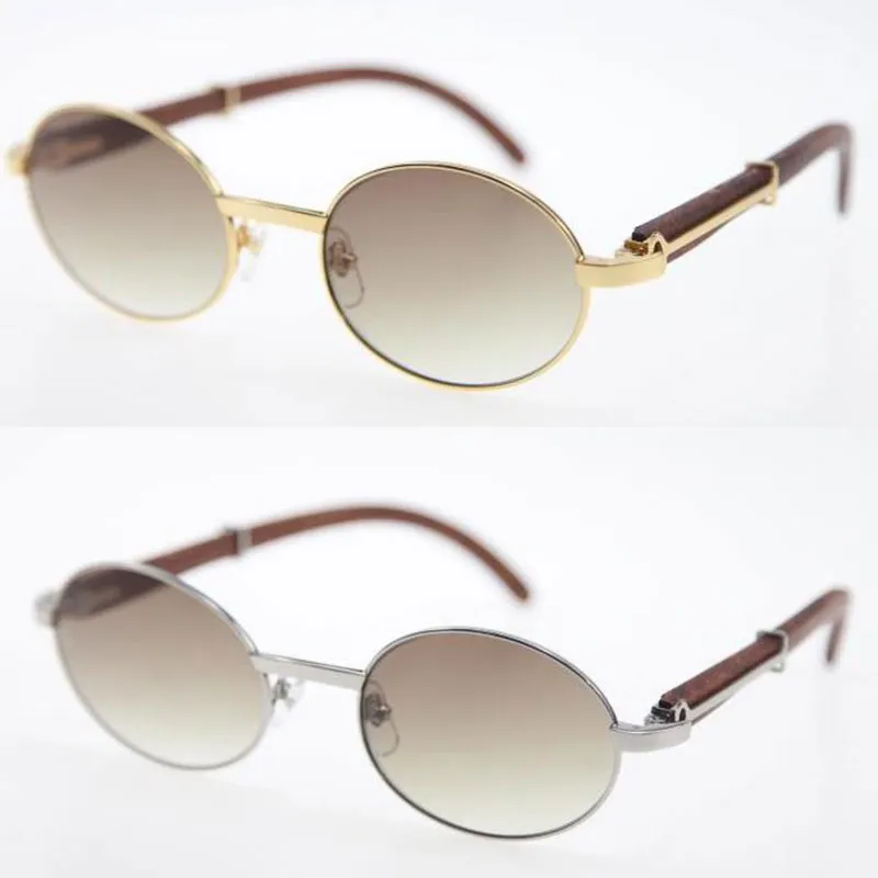 Selling Limited edition 18K Gold Wooden Oversized Round Sunglasses Decor Wood frame High Quality C Decoration UV400 Lens Sun Glass282p