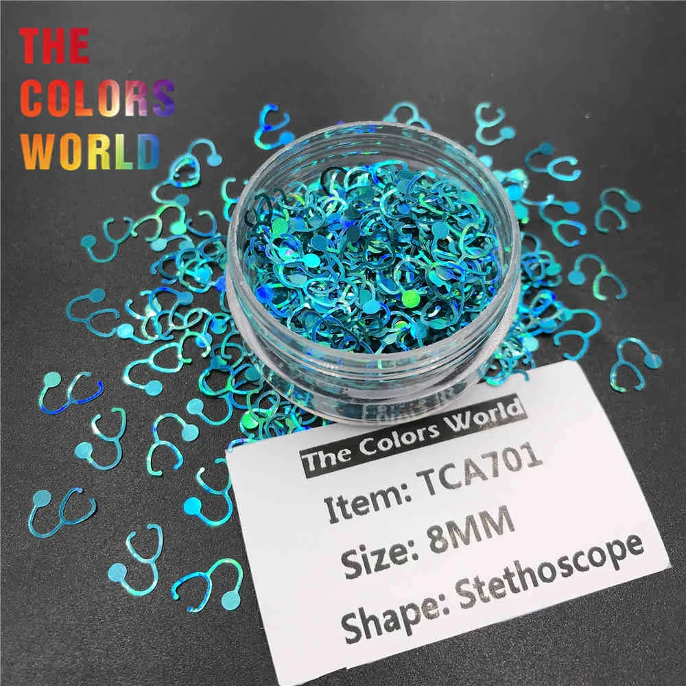 TCT-495 Stetoskop 8mm Glitter Nail Art Decoration Makeup FacePainting Tumblery Rzemiosło Akcesoria Festiwalowe Party Supplies