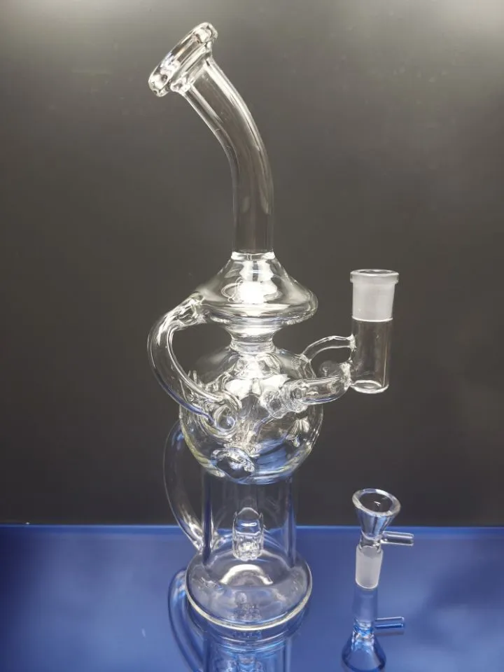 Glaspipor Bägare Bong Rökpipa Pyrex Hand Pipe Handtag Glasåtervinningsmaskin Dab Rig Showerhead Inline vattenpipa cheechshop