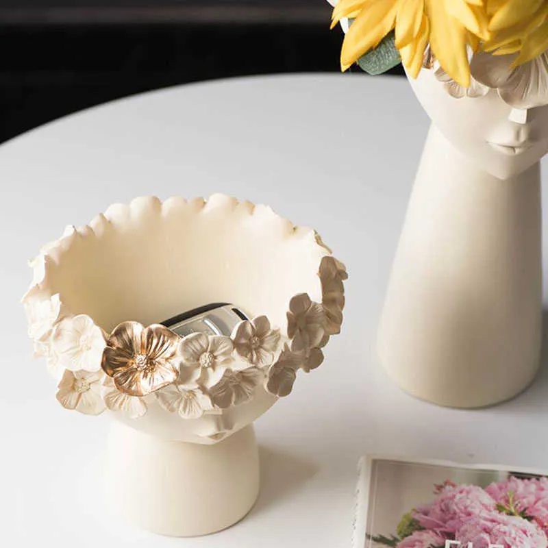 Vase en résine décor à la maison planteur Pot tête Sculpture boîte de rangement porte-stylo décoration créative accessoires Art ornements 2106105063952