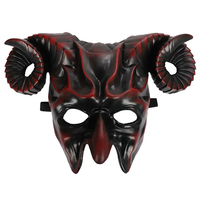 Halloween Mardi Gras Party Horror Half Gezichtsmasker Voor Volwassen Mannen Dames Cosplay Ox Horn Maskers Masquerade Ball Props WHDB21734A