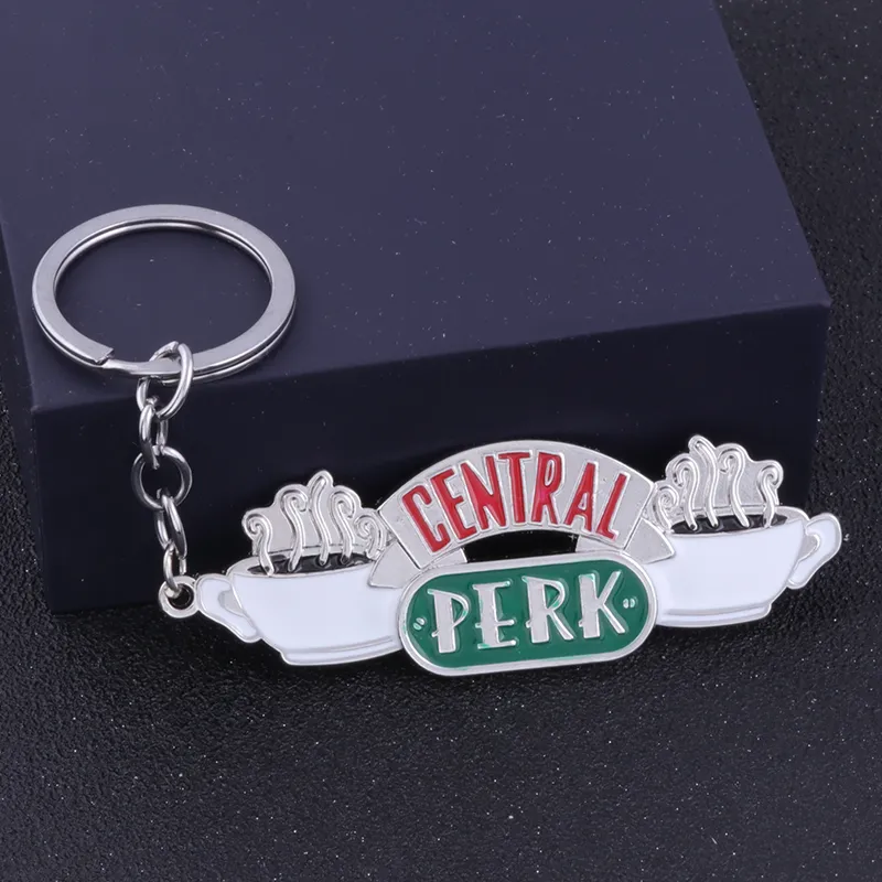 RJ Movie Friends Central Park Keychain Coffee Shop Logo Keyring Car Purse Jewelry Accessories Gift