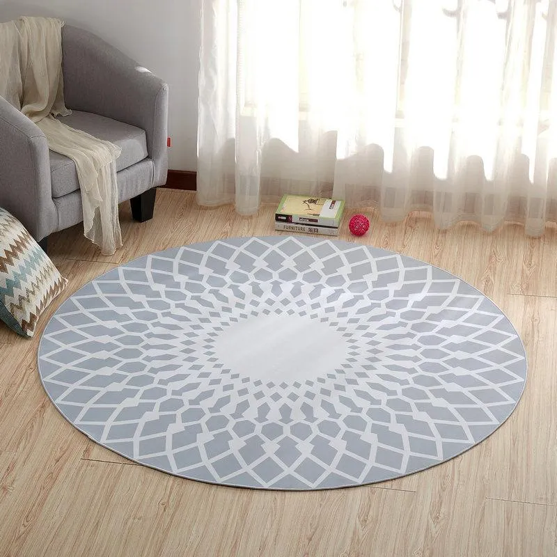 Tapis rond tapis de porte tapis modernes pour salon chambre anti-dérapant sol Tapete maison Textile236V