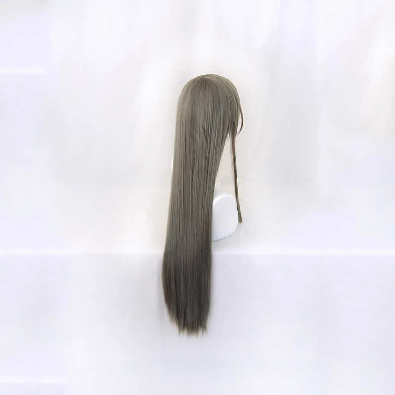 Sakurajima Mai Cosplay perruques coquin ne rêve pas de lapin fille Senpai cheveux synthétiques longue droite cheveux gris Wig300L