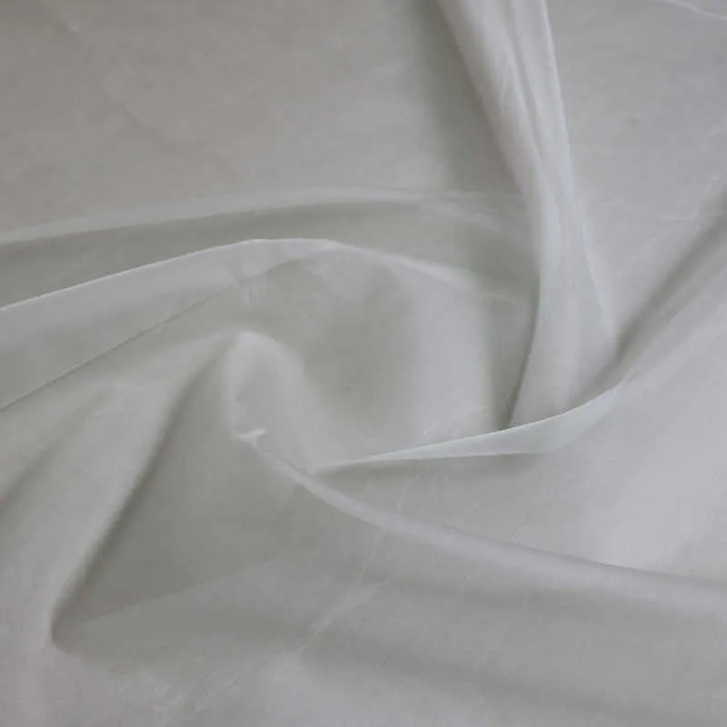 Naturel Blanc 100% Mûrier Soie Organza Tissu Gaze Tecido Mètre 210702