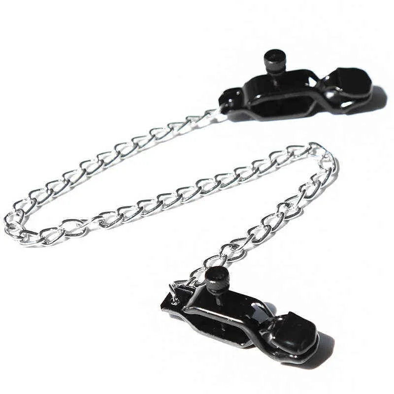 NXY Pump Toys Bondage sessuale 1 paio Morsetti seno capezzoli Clip con catena Busto Massaggiatore Stimolare il giocattolo BDSM 1126