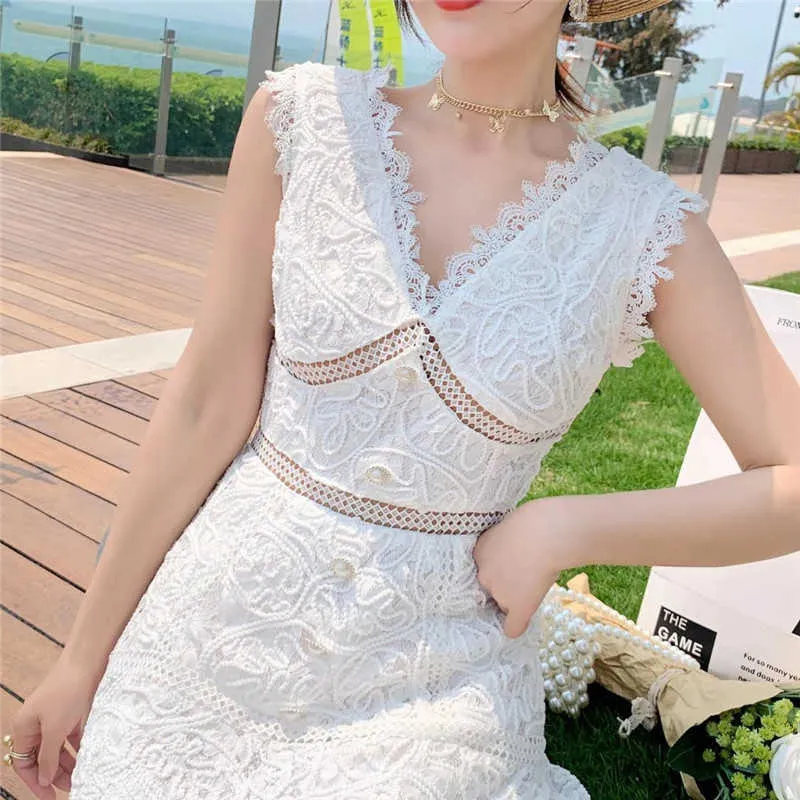 Arrival Summer High Quality Women's Self Portrait Runway Backless Elegant Female Floral Embroidery Dress Vestido 210529