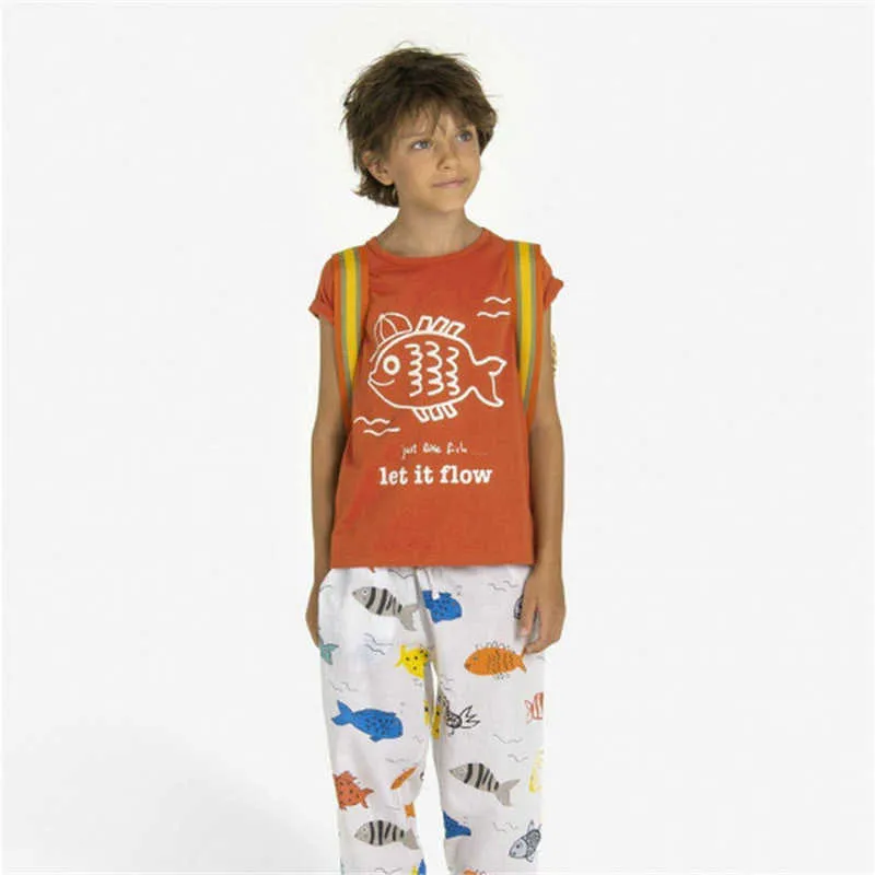 Nada Kids Summer Algodão t - shirts Europeu e americano estilo elegante tops para crianças unisex meninos meninas roupas 210619