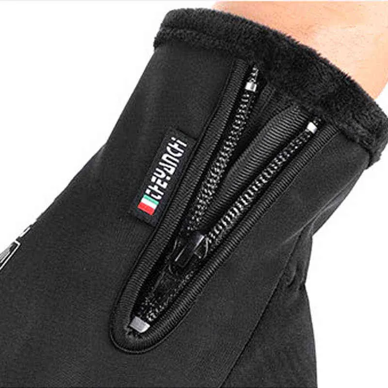 Gants de Ski résistants au froid, imperméables, pelucheux pour cyclisme d'hiver, chauds pour écran tactile, coupe-vent, antidérapants, 211124242Y