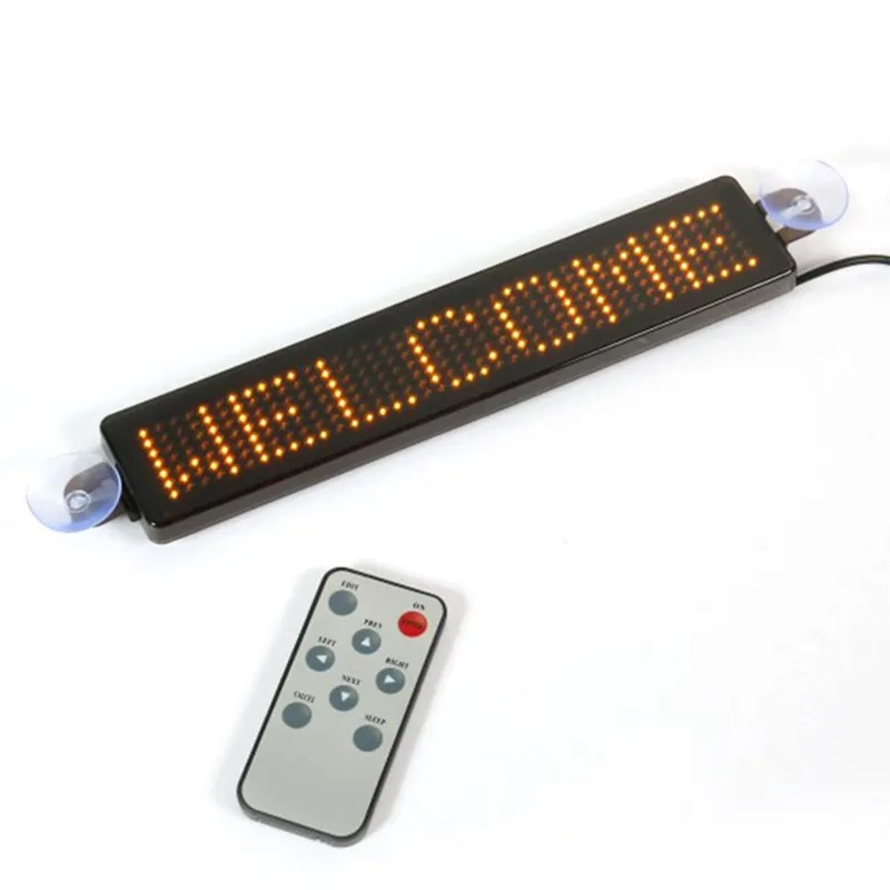 12V Programmerbar bil LED -displayskylt Annonsering Rullande meddelande Fordon Taxi Lysdioder Fönsterskyltar Fjärrkontroll med sugande DIS206X