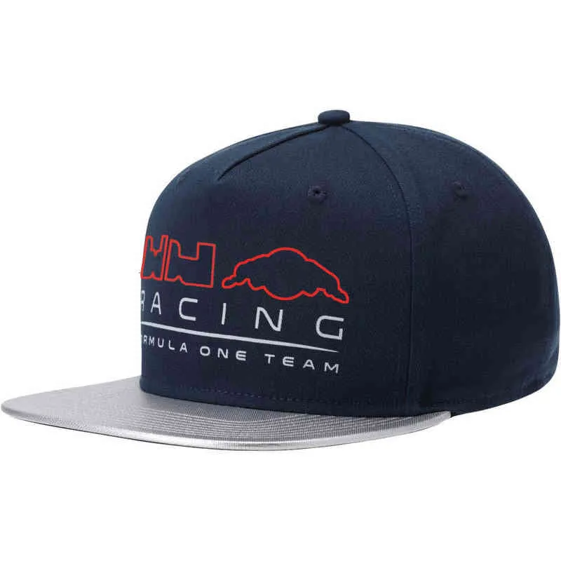 AHHZ 2021 F1 포뮬러 원 레이싱 팀 플랫 브림 모자 자동차 브랜드 모자 남성과 여성 야외 레저 스포츠 모자 HAT1G23 {카테고리}