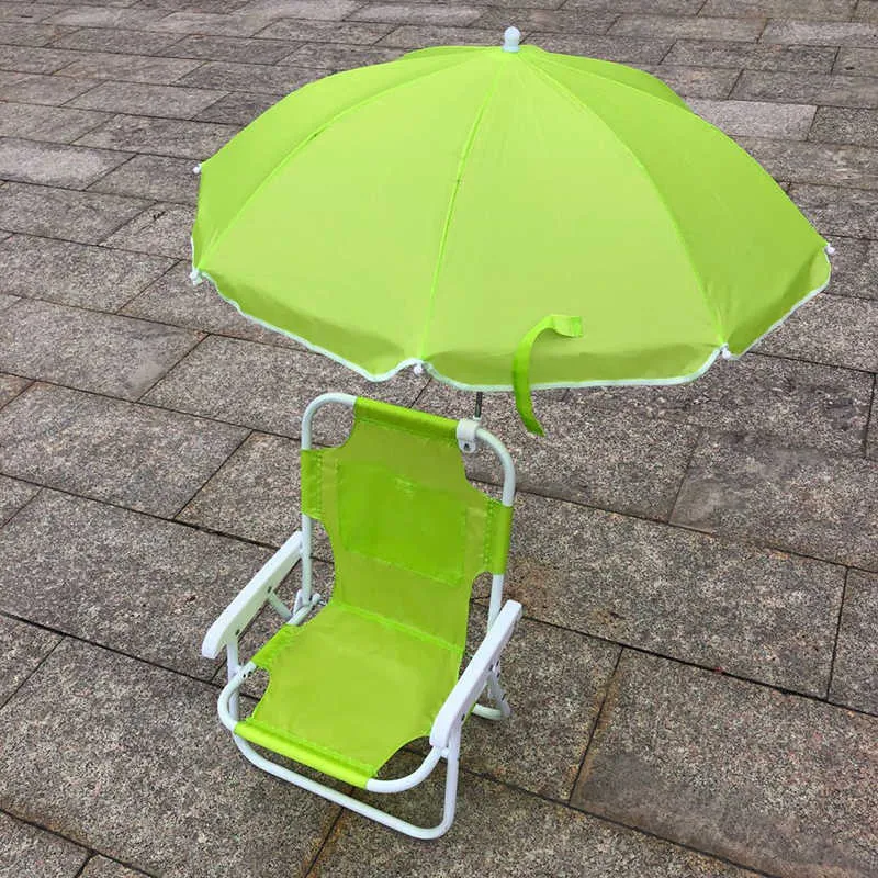 Cadeiras de praia quente e guarda-chuvas Ao ar livre Beach Dobrável Cadeiras portáteis multifuncionais para crianças MVI-ing Y0706