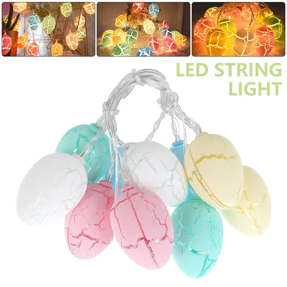 10 LED påskägg ljussträng USB / Batteridriven Fairy Lights Home Tree Party Decor Lamps Festival Indoor Outdoor Ornament Y0720